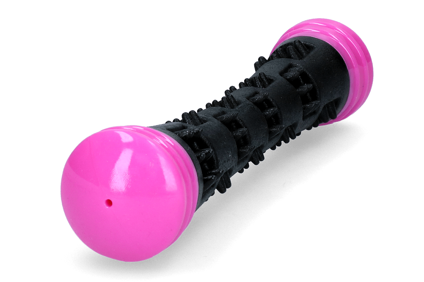 Black and pink massage roller on a transparent background