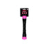 Black and pink duster with packaging on a white background