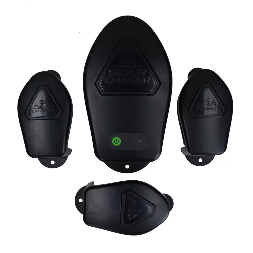 Set of black electronic devices with &