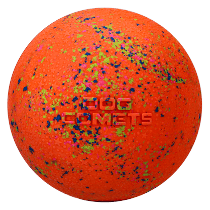 Orange ball with multicolor speckles and &