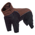 Dog coat with brown collar and black body on a white background