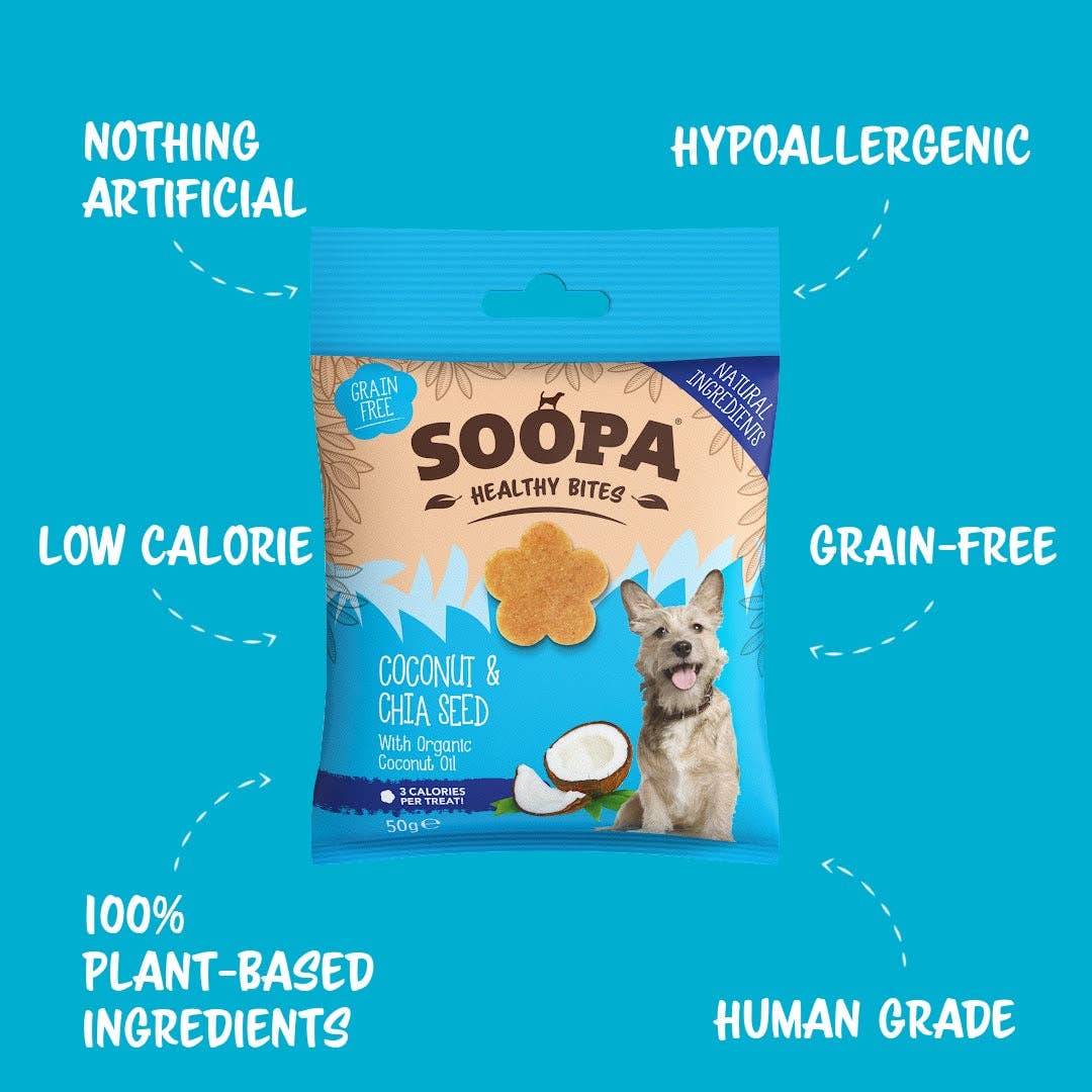 Natural Vegan Dog Healthy Bites – Coconut &amp; Chia Seed - Share Happy Outfits