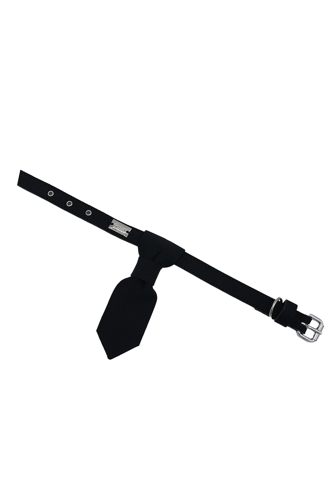 Black belt with a pouch on a white background
