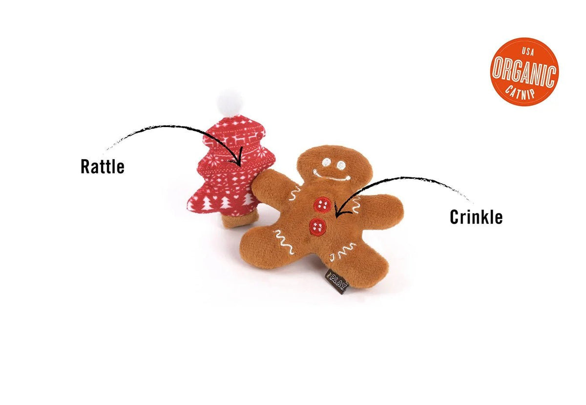 Feline Frenzy Meowy Christmas - 2-Piece Christmas Catnip Toy Set