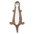 Flat otter-shaped dog toy with soft brown and white fabric for water fetch