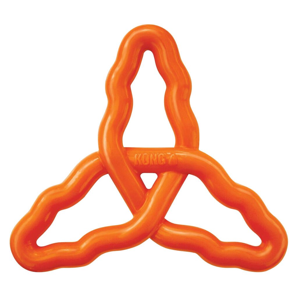 Orange KONG dog toy on a white background