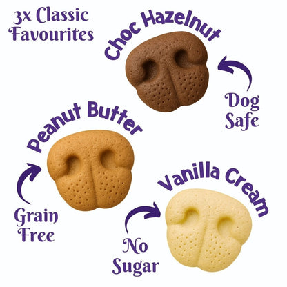 Friendly Noses Classic Favourites Dog Treats Box (240g) - Grain-Free Assorted Dog Snacks | Natural Training Treats | 6 Flavours Variety Pack - Share Happy Outfits