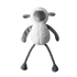 Plush toy sheep with rope legs on a white background