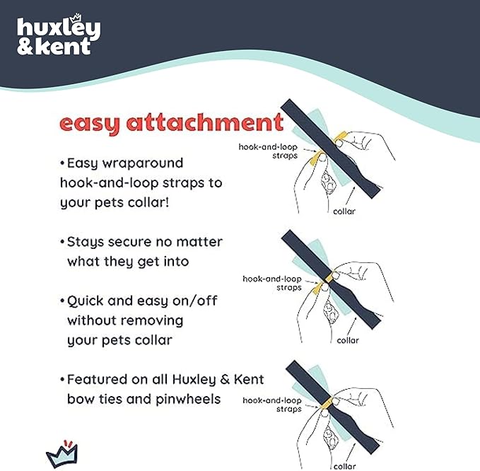 Huxley &amp; Kent product description with easy attachment features and illustrations.