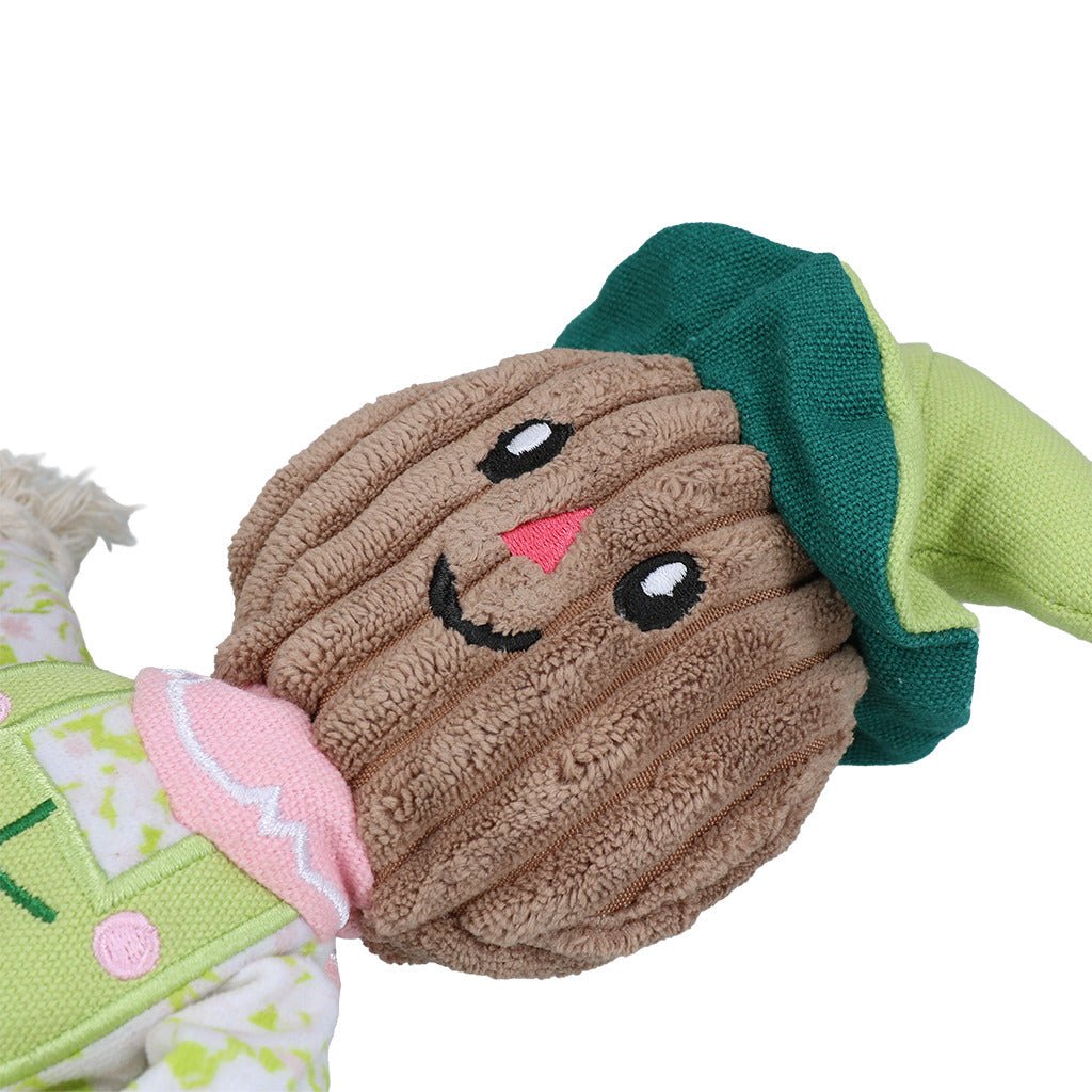 Plush toy with a face on a white background