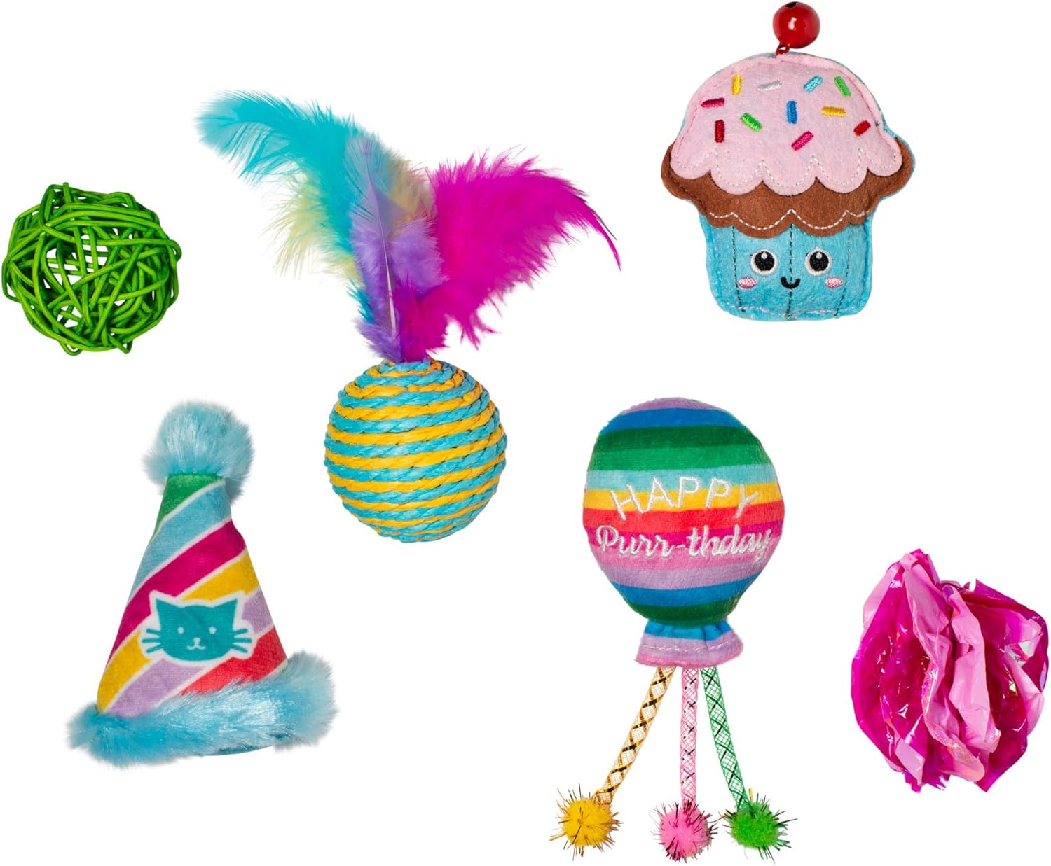 Happy Purrthday Cat Toy Set | Catnip Toys for Cats, Birthday Cat Toys, Interactive Cat Toys - Share Happy Outfits