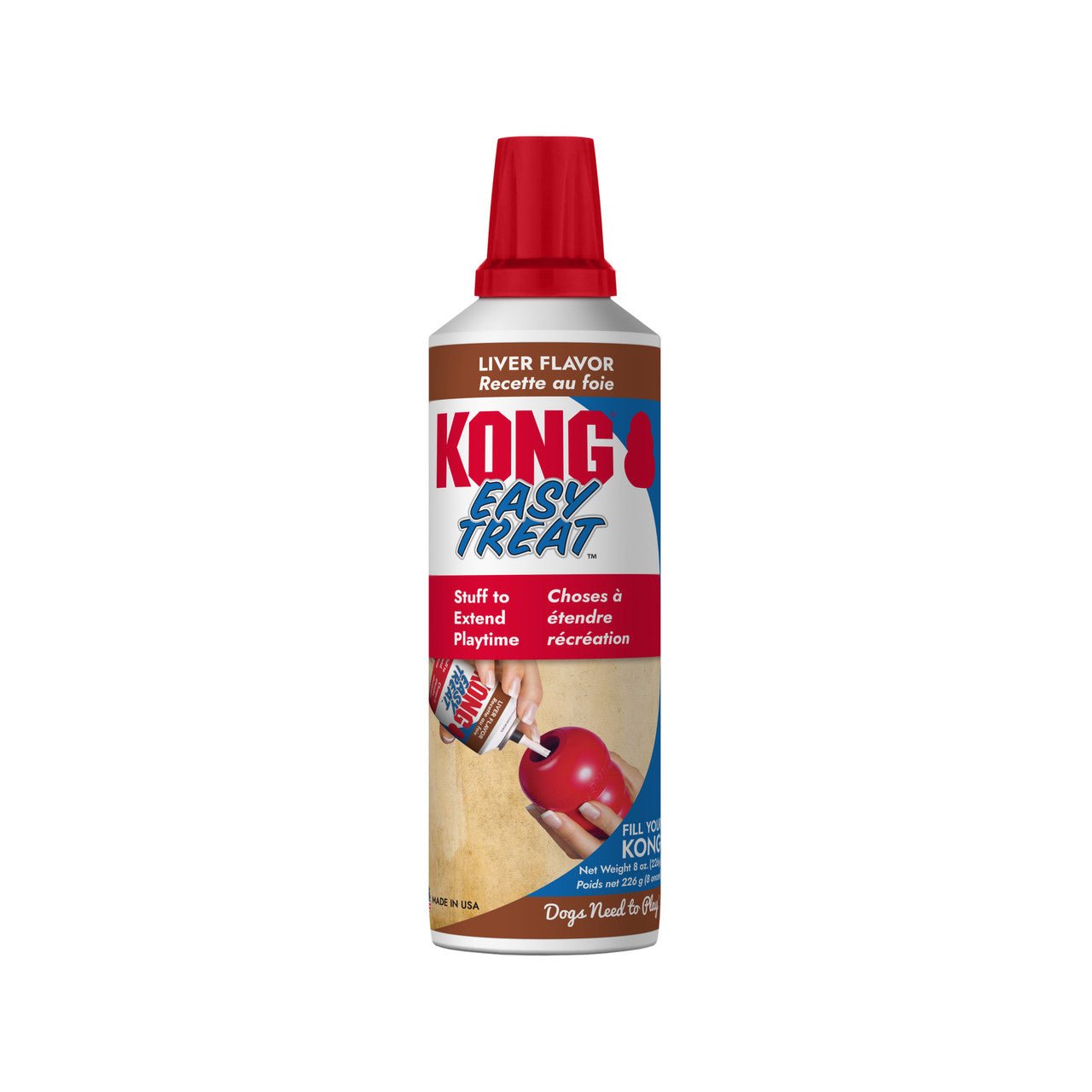 KONG Easy Treat canister with red cap on a white background