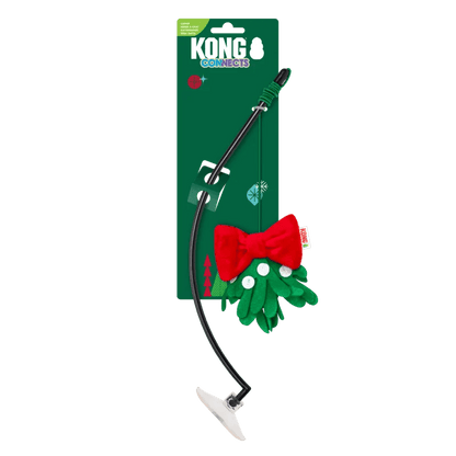 KONG Holiday Connects Window Mistletoe - Christmas Interactive Cat Wand Toy - Share Happy Outfits