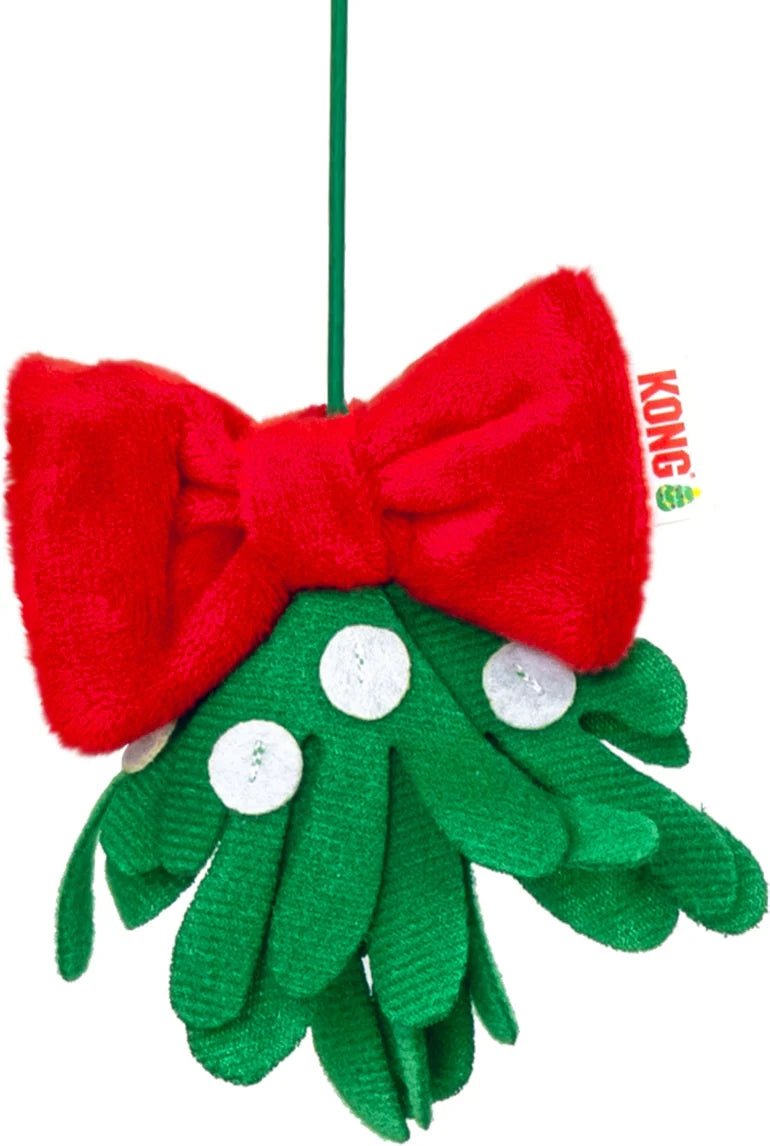 KONG Holiday Connects Window Mistletoe - Christmas Interactive Cat Wand Toy - Share Happy Outfits