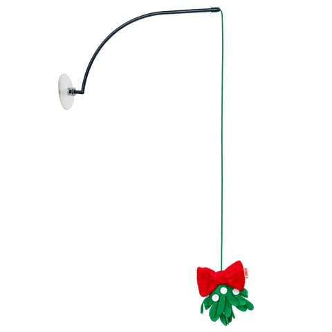 KONG Holiday Connects Window Mistletoe - Christmas Interactive Cat Wand Toy - Share Happy Outfits