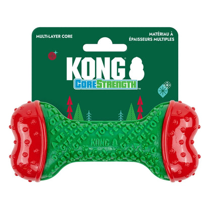 KONG Holiday CoreStrength Bone - Durable Christmas Dental Chew Dog Toy - Share Happy Outfits