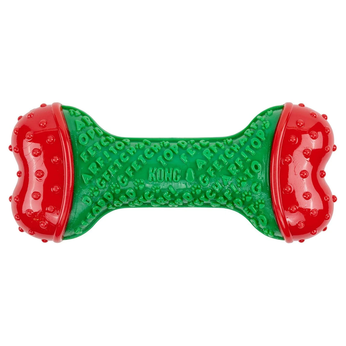 KONG Holiday CoreStrength Bone - Durable Christmas Dental Chew Dog Toy - Share Happy Outfits