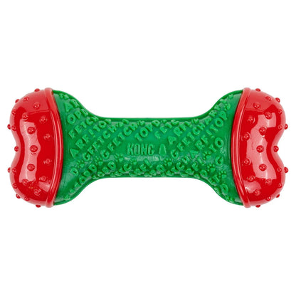 KONG Holiday CoreStrength Bone - Durable Christmas Dental Chew Dog Toy - Share Happy Outfits