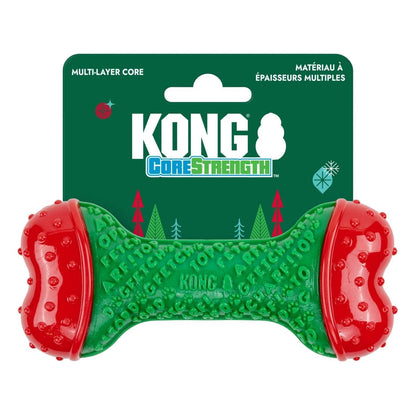 KONG Holiday CoreStrength Bone - Durable Christmas Dental Chew Dog Toy - Share Happy Outfits