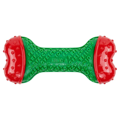 KONG Holiday CoreStrength Bone - Durable Christmas Dental Chew Dog Toy - Share Happy Outfits