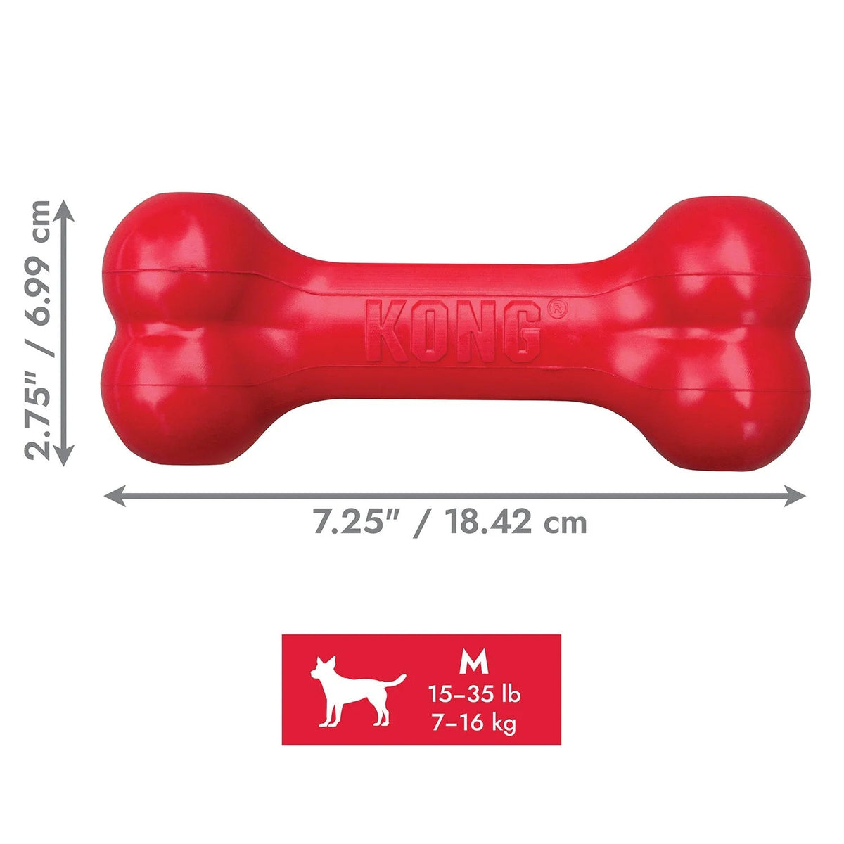 KONG Holiday Goodie Bone - Medium Natural Rubber Treat-Dispensing Dog Toy - Share Happy Outfits