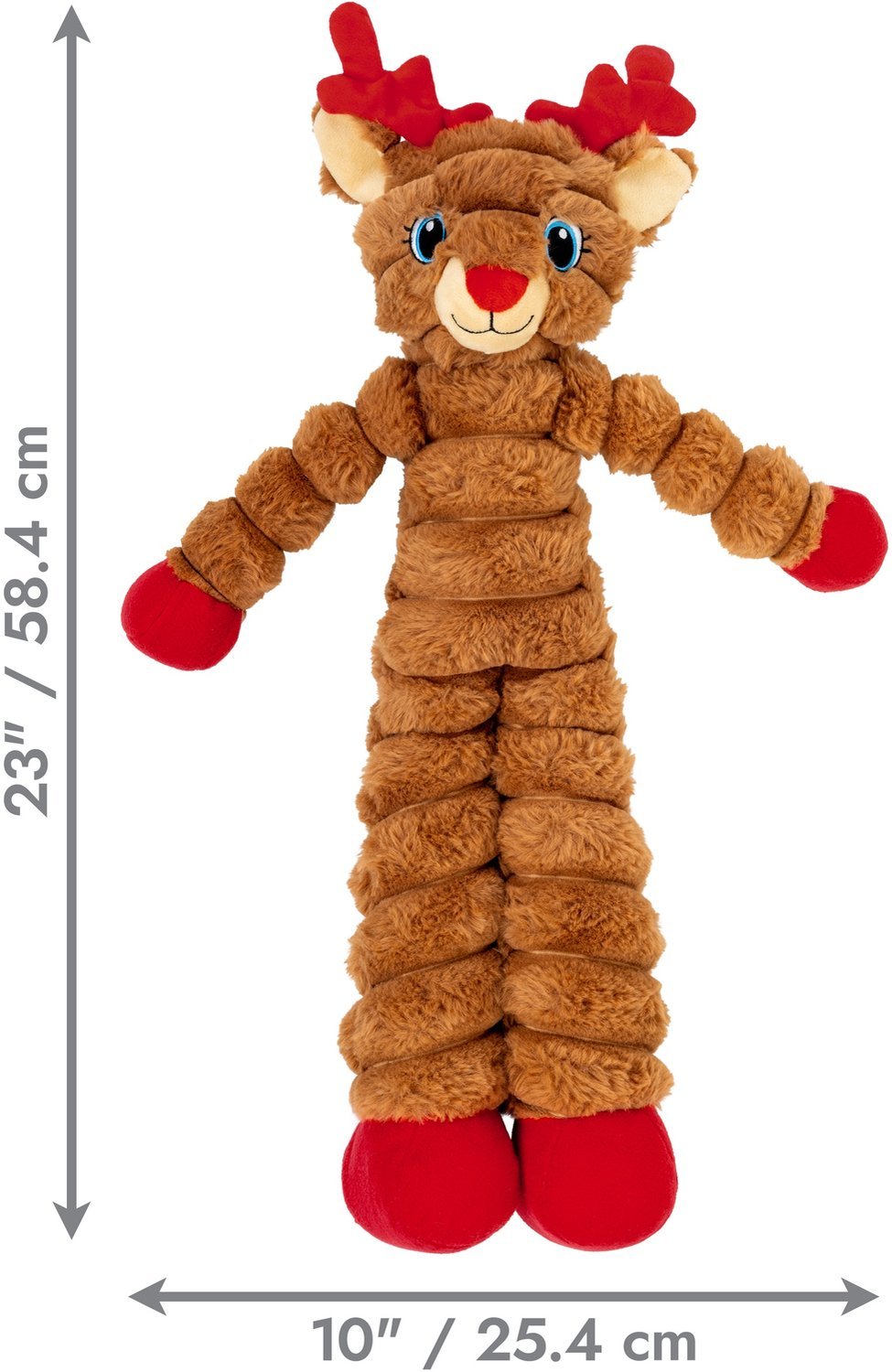 KONG Holiday Shakers Crumples Reindeer XL - Christmas Plush Squeaky Dog Toy - Share Happy Outfits