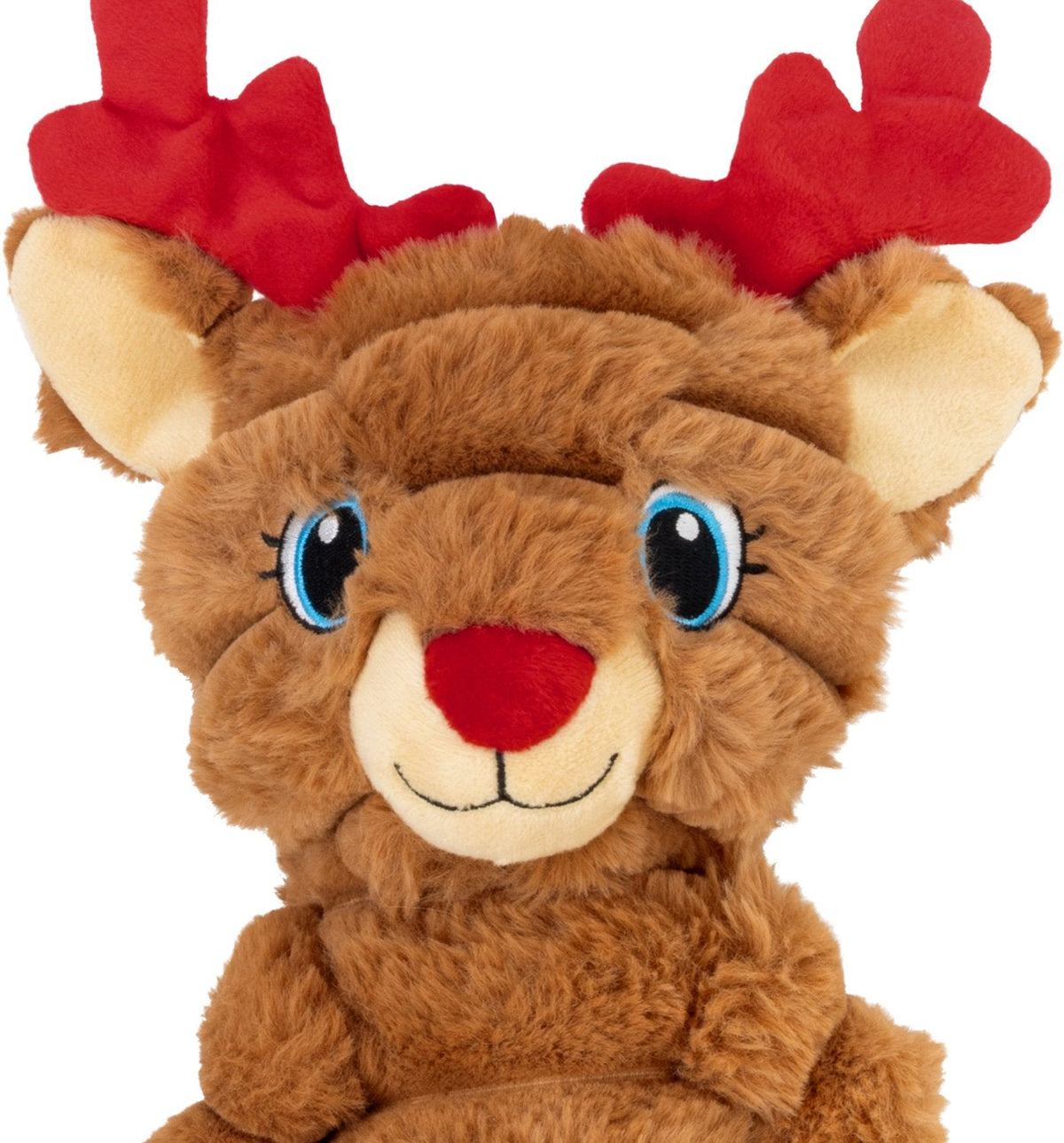 KONG Holiday Shakers Crumples Reindeer XL - Christmas Plush Squeaky Dog Toy - Share Happy Outfits