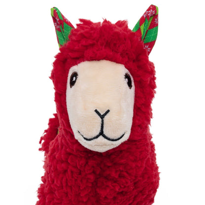 KONG Holiday Sherps Llama Medium - Christmas Plush Squeaky Dog Toy - Share Happy Outfits