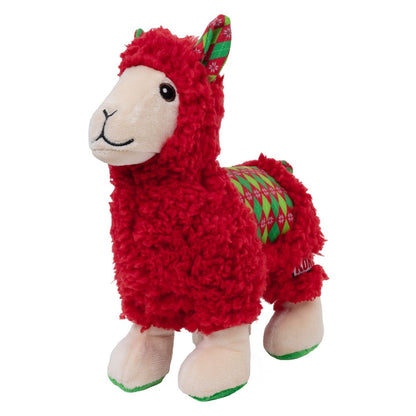KONG Holiday Sherps Llama Medium - Christmas Plush Squeaky Dog Toy - Share Happy Outfits
