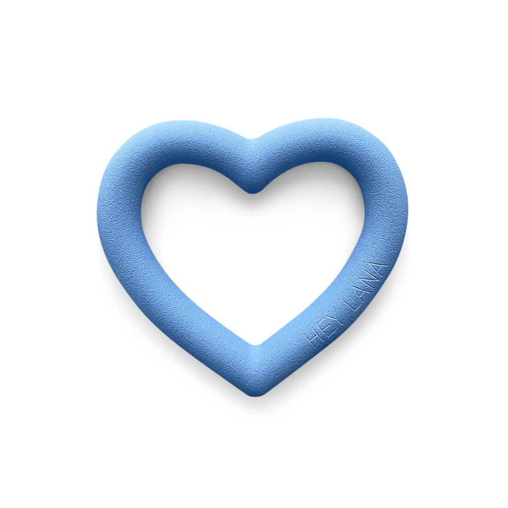 Blue heart-shaped object with &
