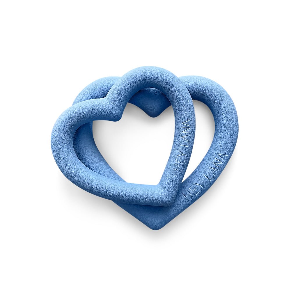 Blue heart-shaped object with &