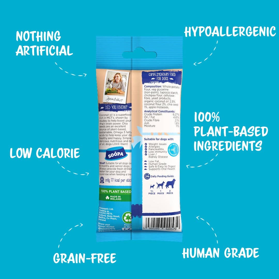Natural Vegan Dog Dental Sticks – Coconut &amp; Chia Seed - Share Happy Outfits