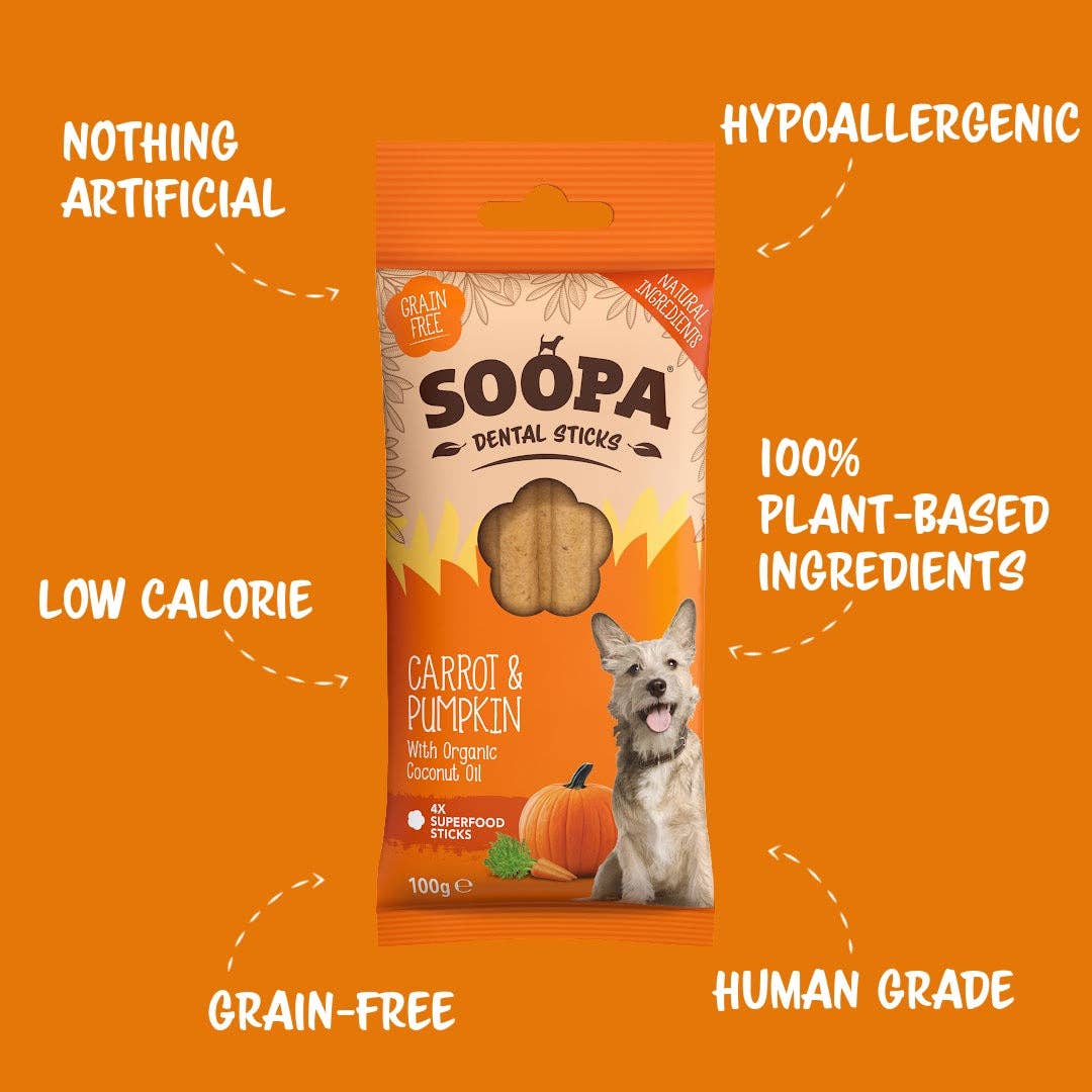Natural Vegan Dog Dental Treat - Carrot &amp; Pumpkin Sticks - Share Happy Outfits