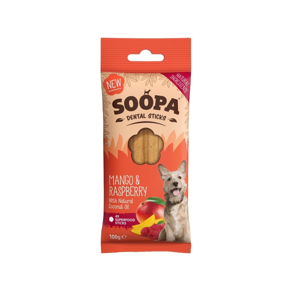 Natural Vegan Dog Dental Treat - Mango &amp; Raspberry Sticks - Share Happy Outfits