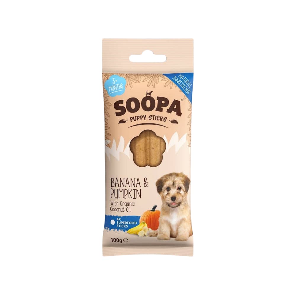 Natural Vegan Puppy Dental Treat - Banana &amp; Pumpkin Sticks - Share Happy Outfits