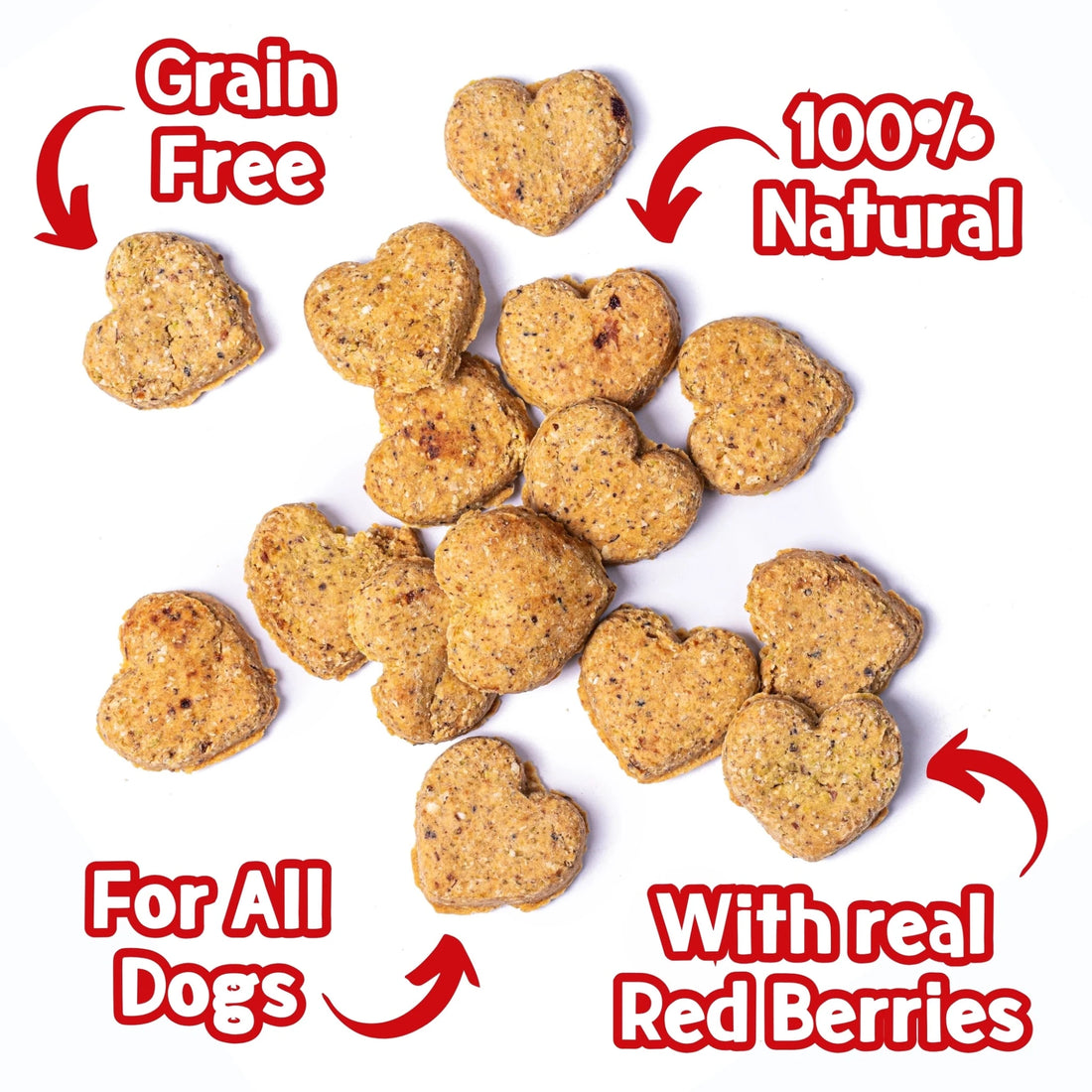Park Life Love-Bix – Heart-Shaped Dog Treats with Red Berries – Grain-Free &amp; Natural (100g) - Share Happy Outfits