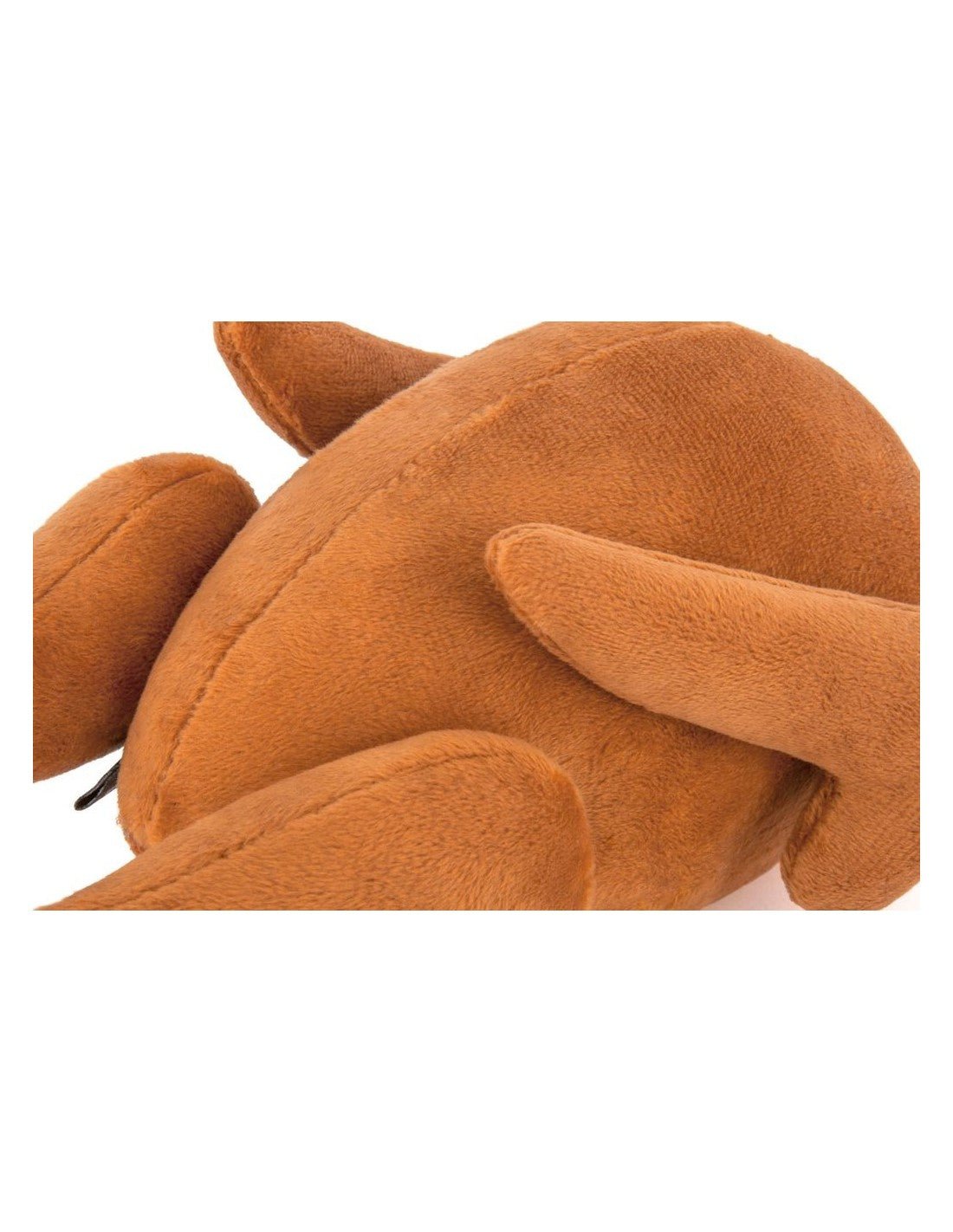 Brown plush toy resembling a dog on a white background