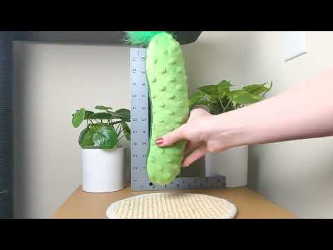 Pickle Kicker by Kittybelles - durable catnip kicker for cats that looks like big pickle 