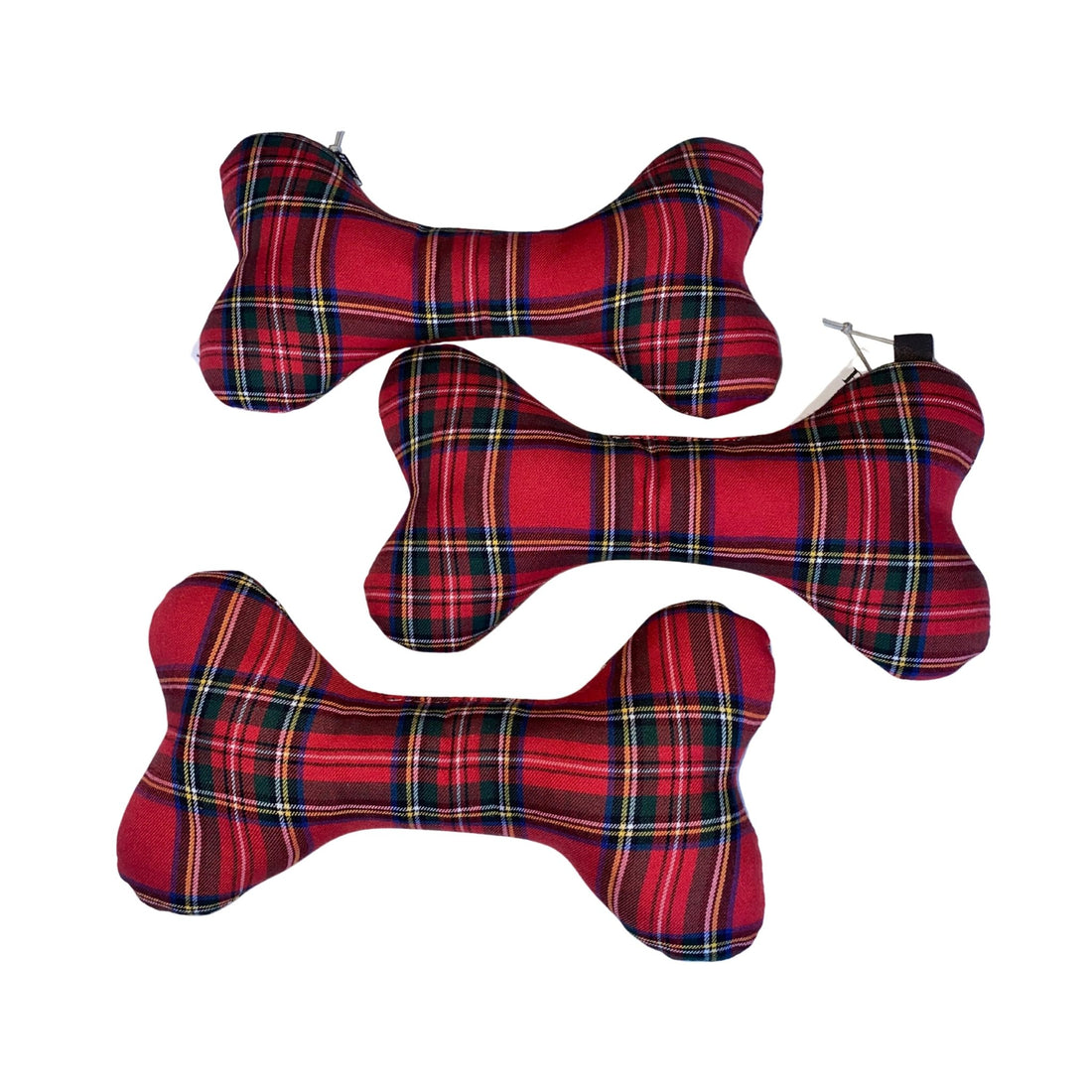 Rode Tartan Bot Hondenspeeltje – Handgemaakt in Barcelona