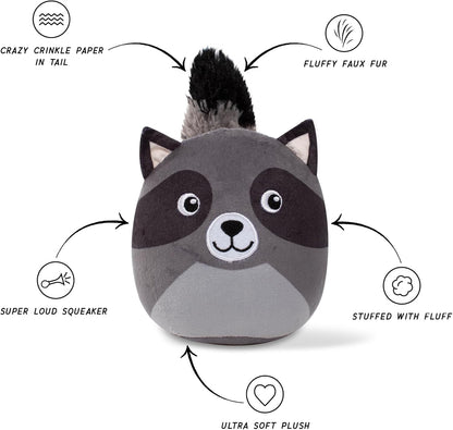 Rocky Raccoon Dog Toy | Plush Raccoon Dog Toy with Squeaker &amp; Crinkle - Share Happy Outfits