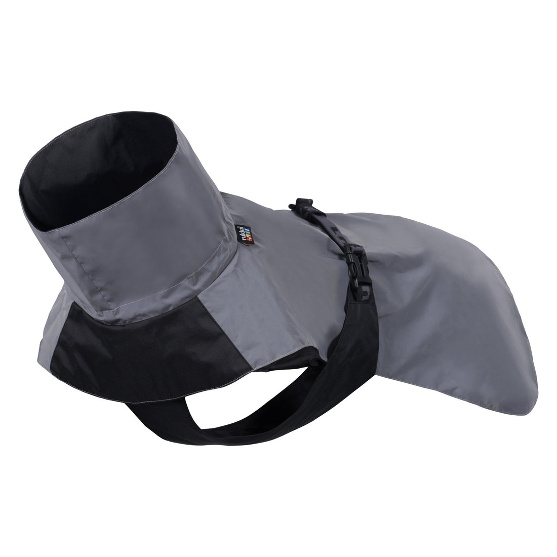 Gray and black raincoat on a white background