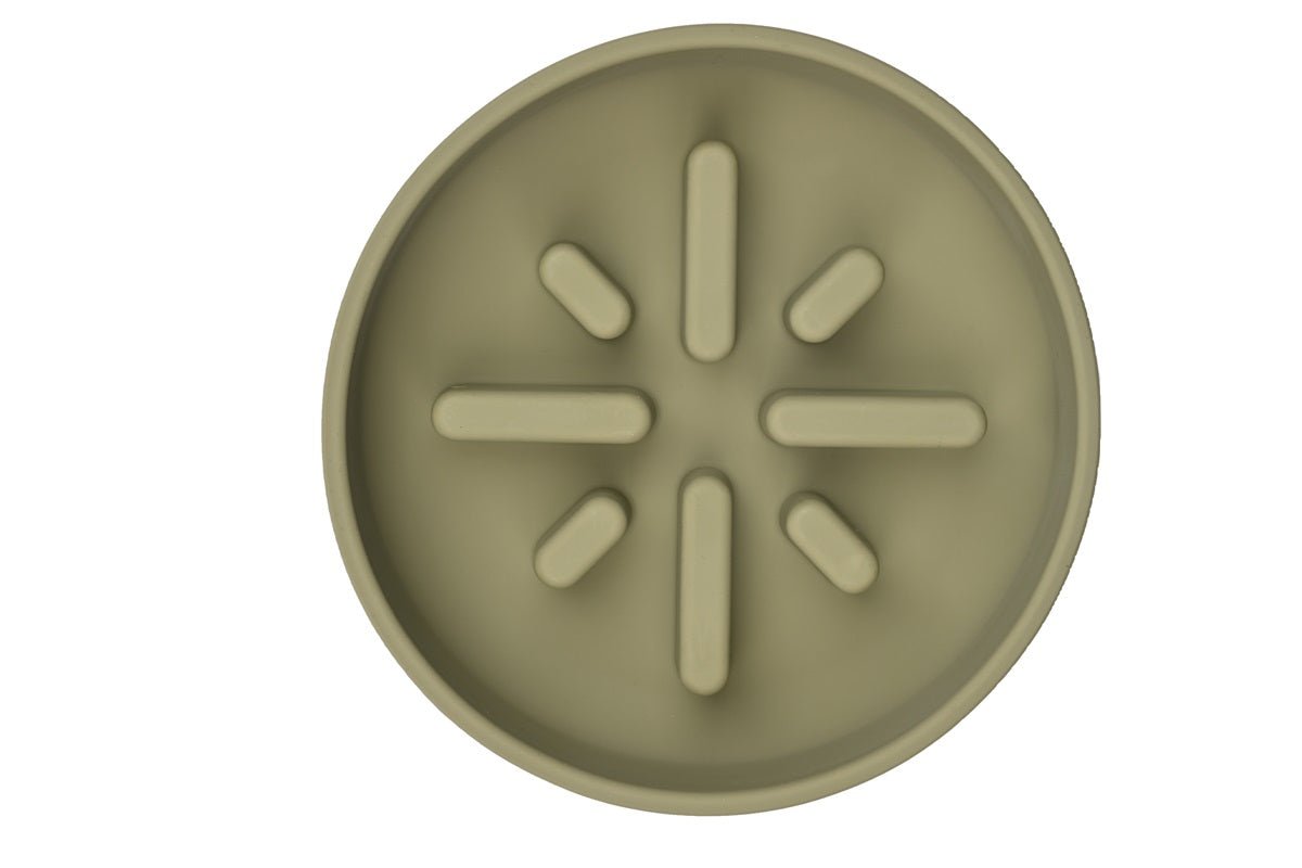 Sili Slow Feeder Khaki | Durable Silicone Anti-Gulp Bowl - Share Happy Outfits