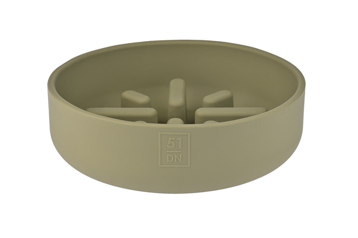 Sili Slow Feeder Khaki | Durable Silicone Anti-Gulp Bowl - Share Happy Outfits