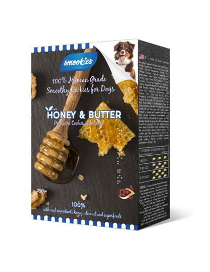 Pudełko ciasteczek Honey &amp; Butter dla psów na białym tle