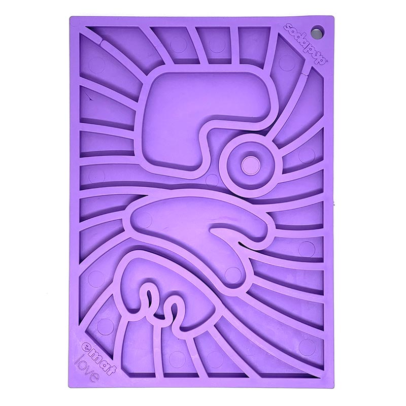 Purple silicone mold with geometric design on a white background