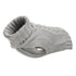 Gray knitted dog boot on a white background