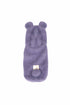 Purple plush dog coat with bear ears and tail on a white background