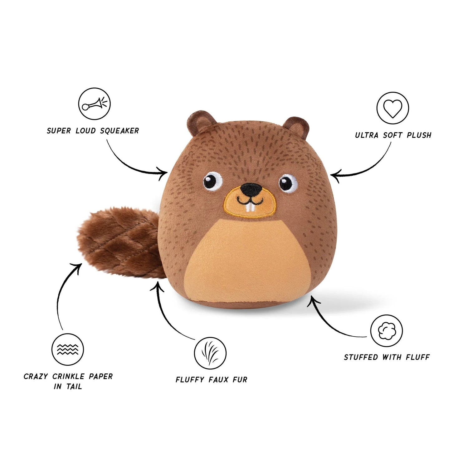 The Dam Boss™ Beaver Dog Toy | Plush Dog Toy with Squeaker &amp; Crinkle - Share Happy Outfits