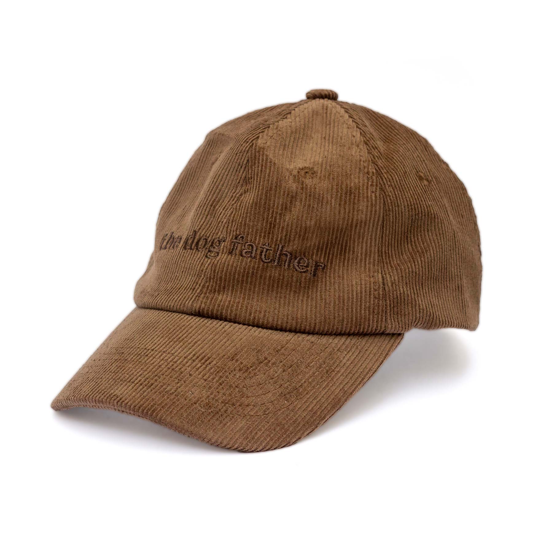 Brown corduroy cap with &