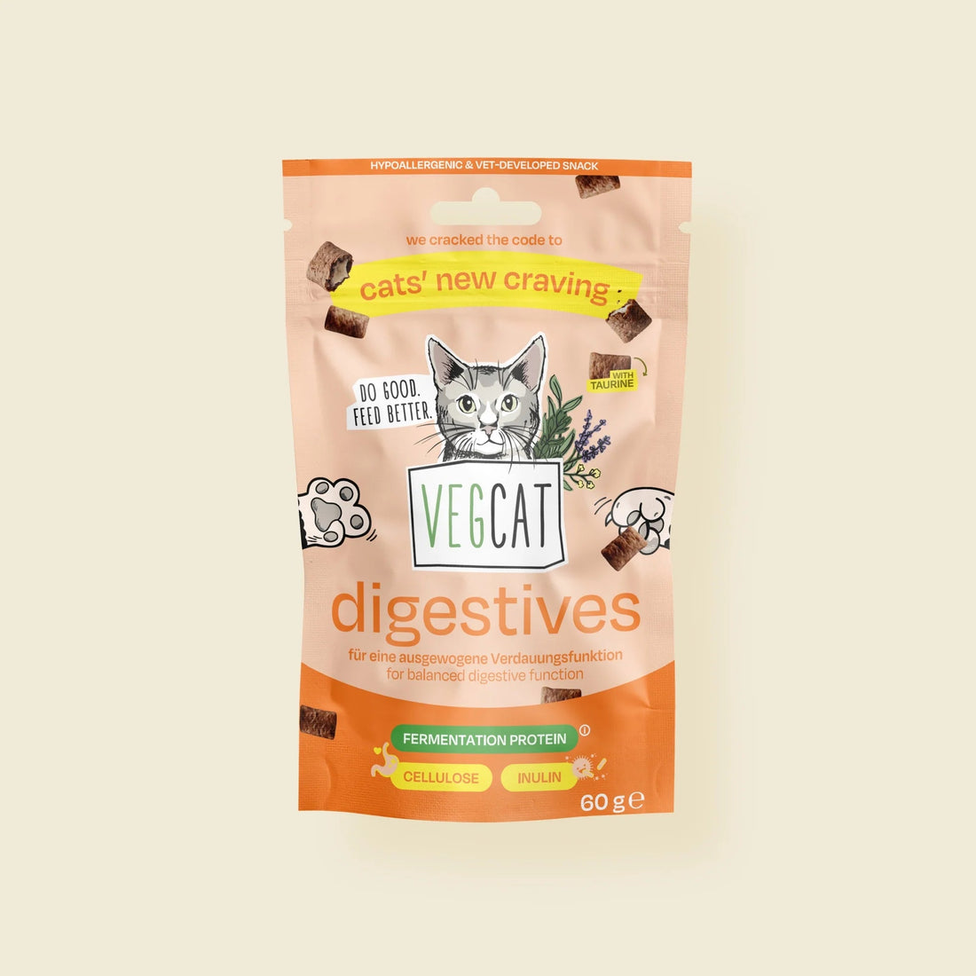VEGCAT Digestives - Vegan Hypoallergenic Digestive Cat Treats - Share Happy Outfits